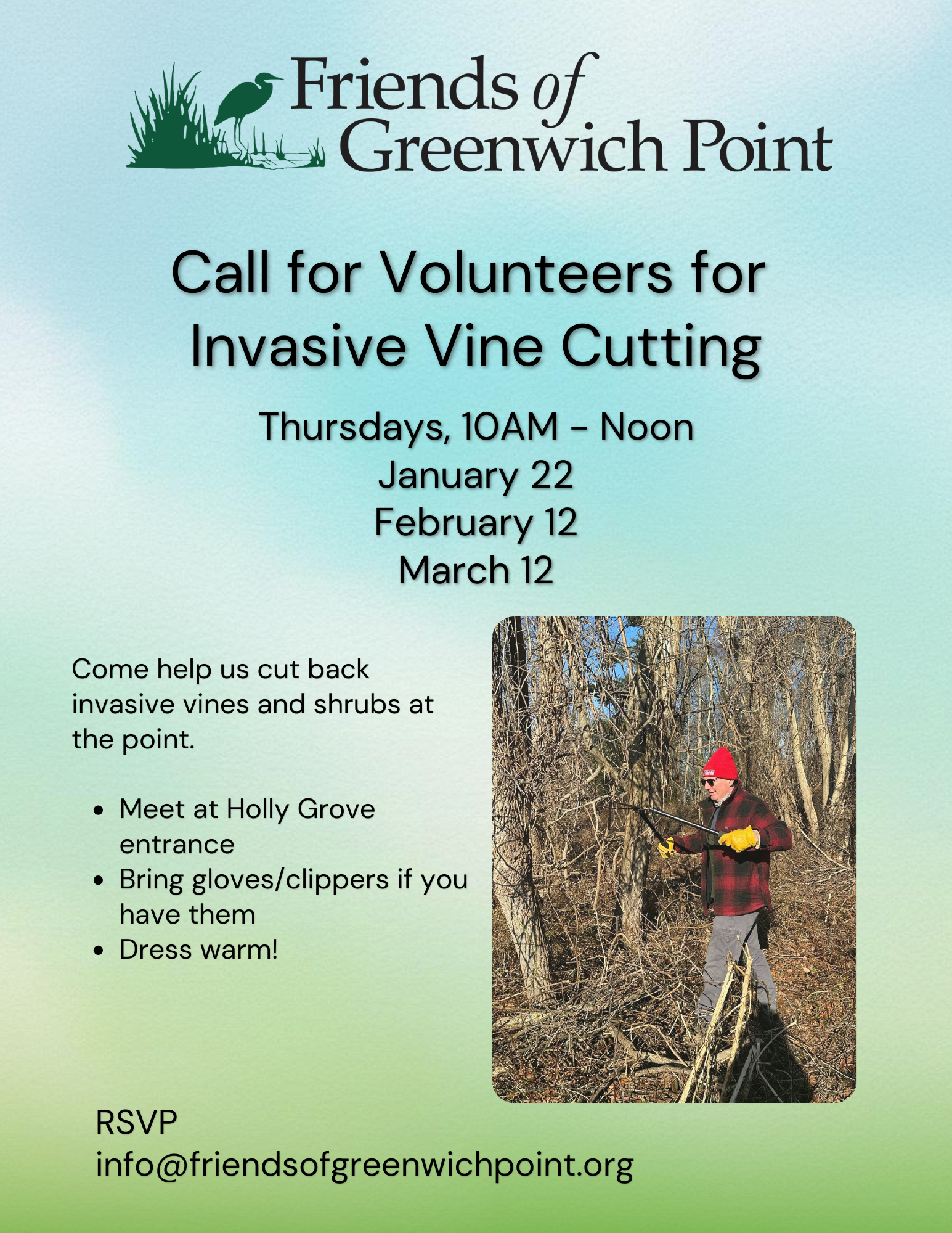 Vine Cutting Volunteers Needed