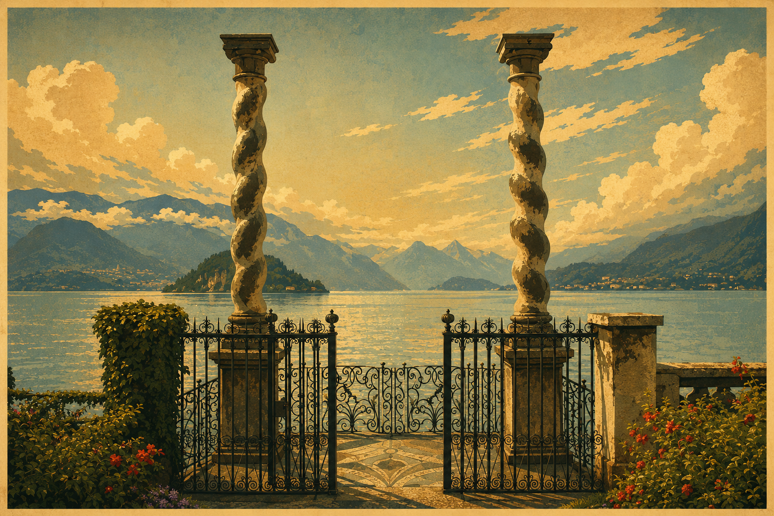 Lake Como Pillars — Lake Como, Italy