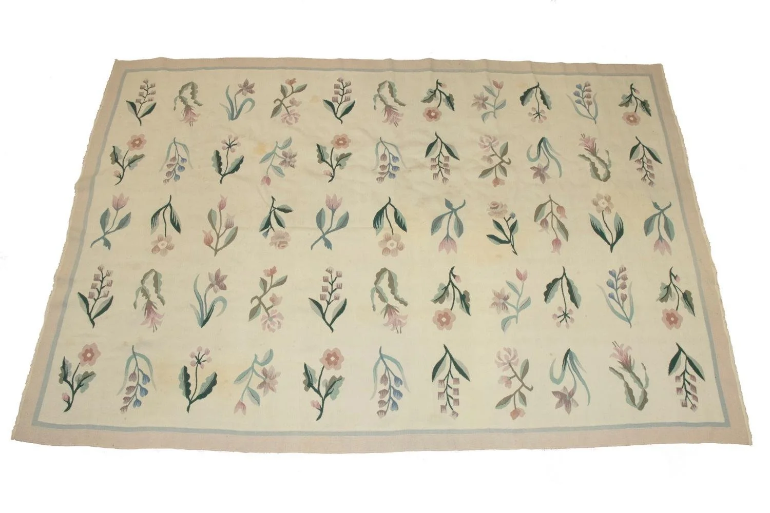 Floral Chinese Flat Woven Small Carpet