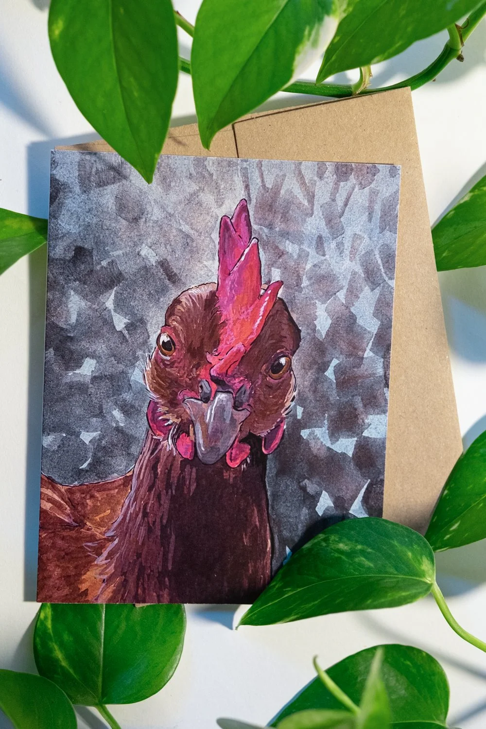 "Curious Encounter" A2 Blank Greeting Card