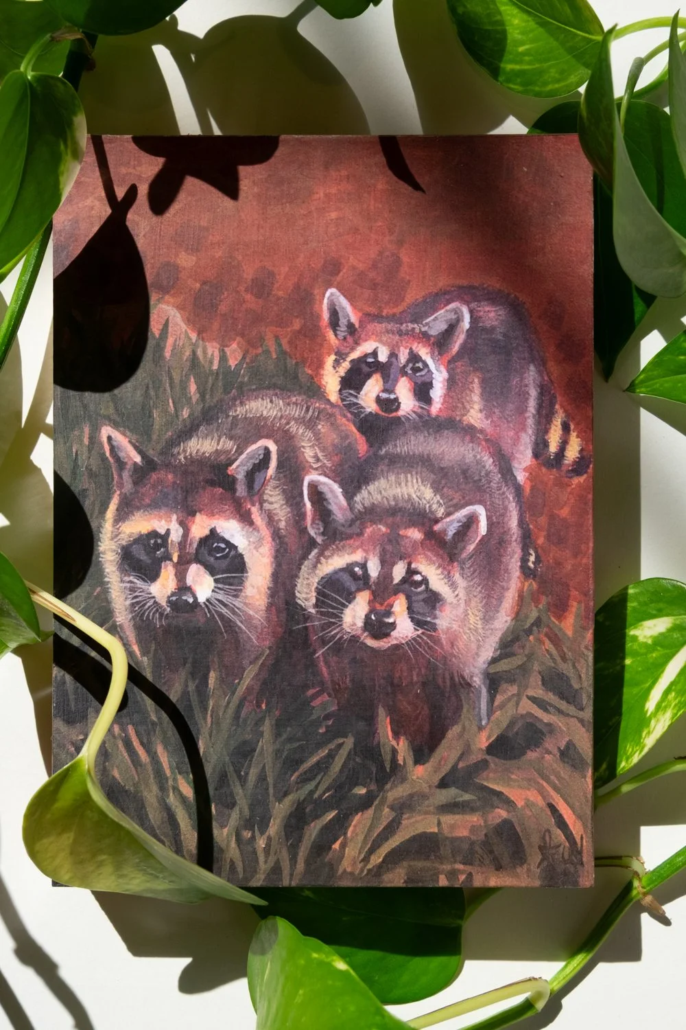 "Backyard Friends" Wood Panel Print