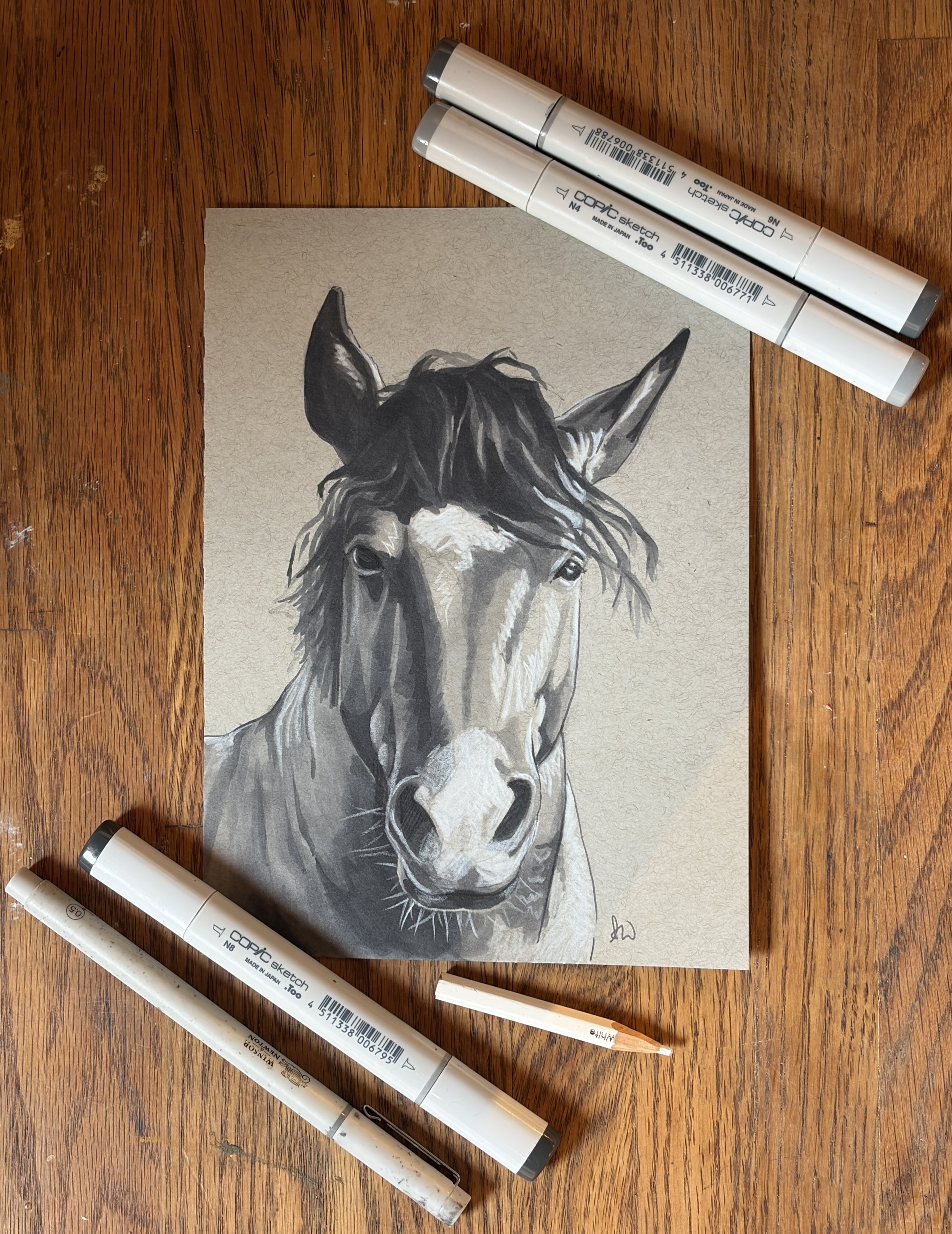 "A Powerful Presence" 5"x7" Alcohol Marker on Toned Paper