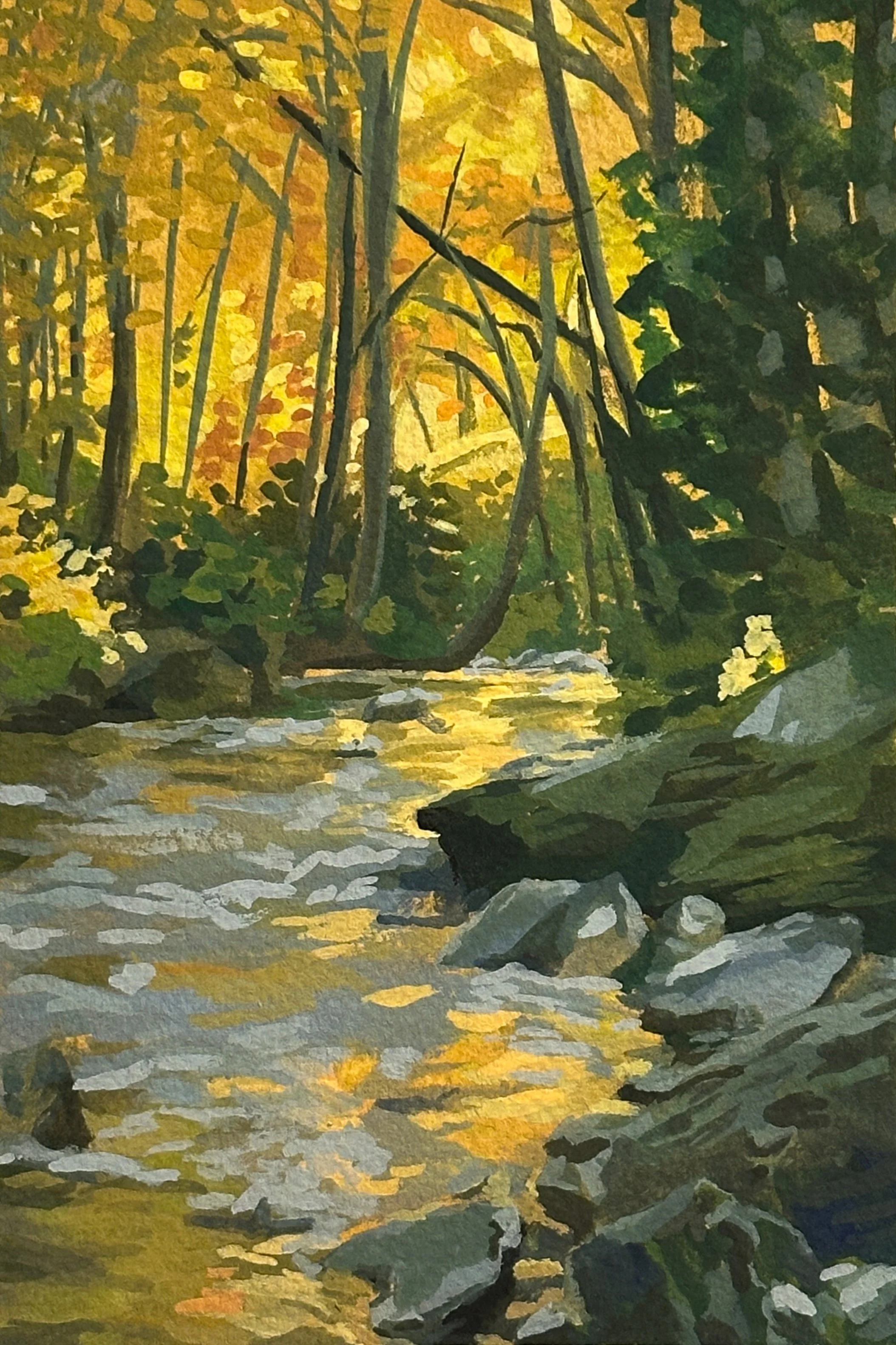 "Behind Looking Glass" 4"x6" Gouache on Watercolor Paper