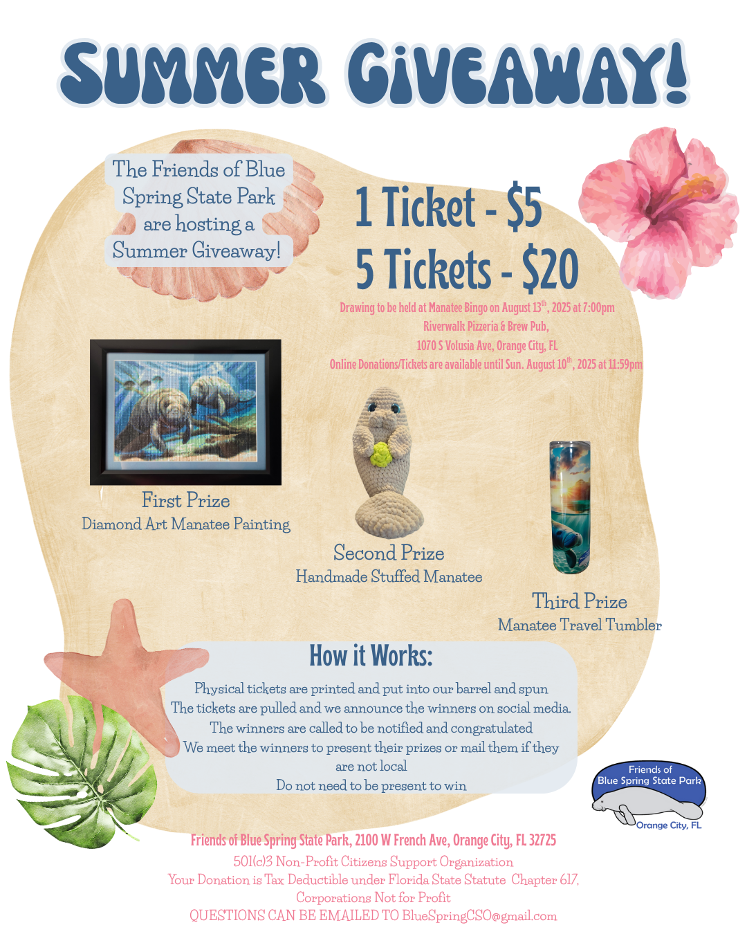 Summer Prize Giveaway! — Friends of Blue Spring State Park