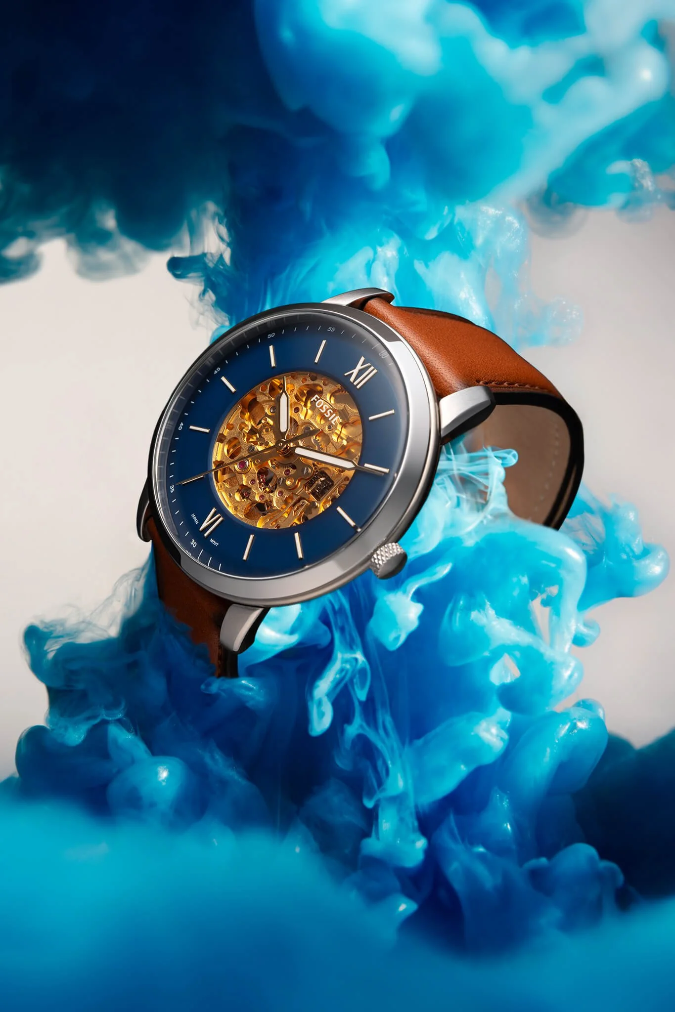 Skeleton Fossil Watch in Water Smoke