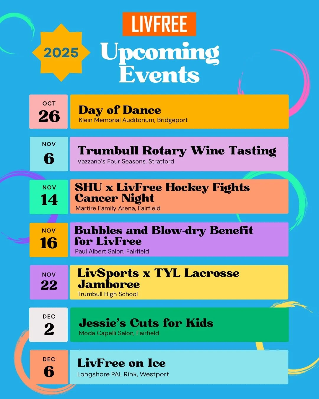 UPDATED Schedule of Events for our local CT supporters. Hope to see you at an events in the next few months! Share with friends and visit our links in bio for more info.