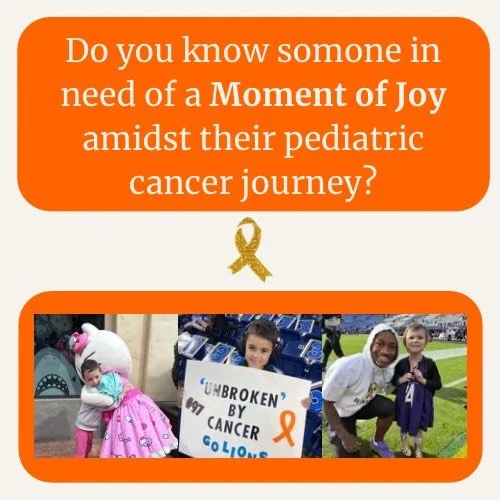 Does your family or someone you know need a moment of joy amidst their pediatric cancer journey? Visit https://www.livfreetoday.org/refer-a-family - the process is quick and easy.
