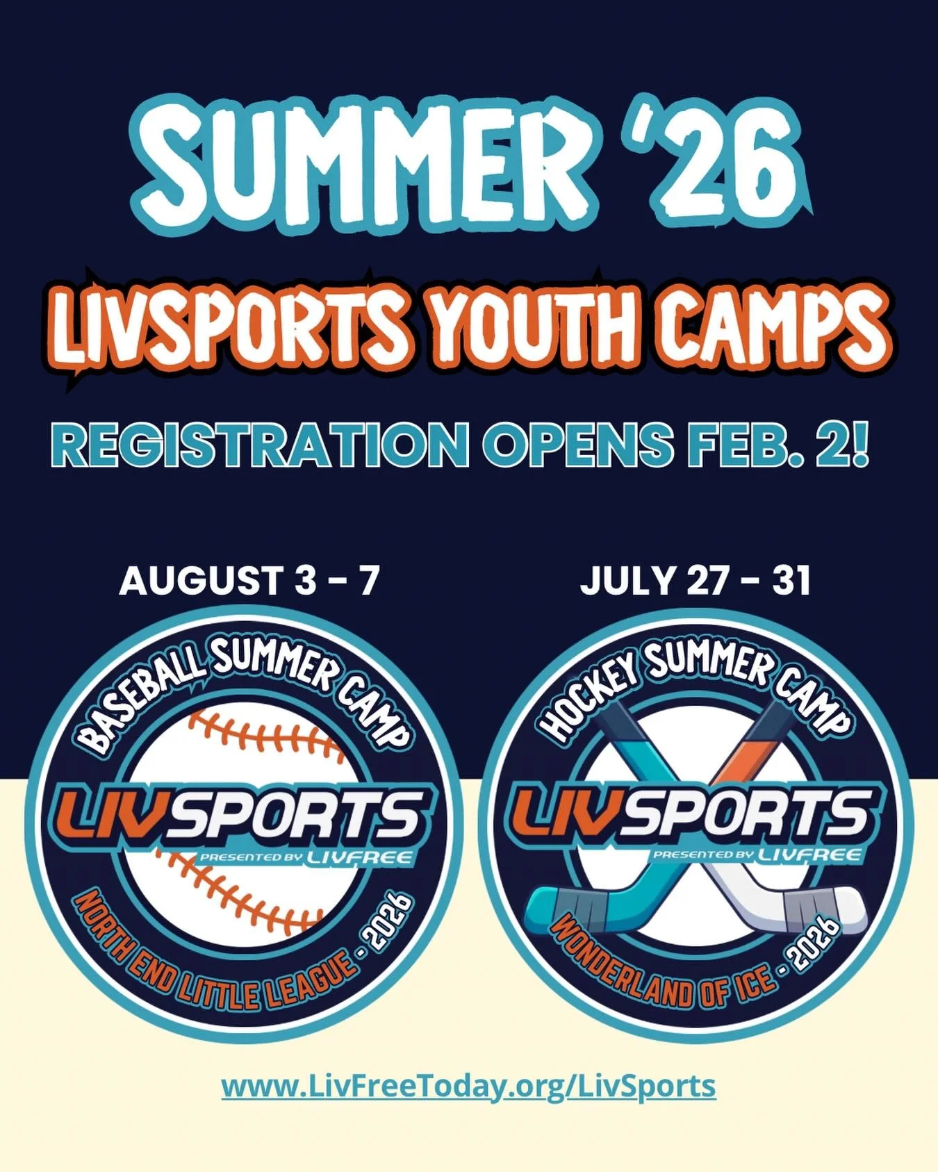 @livsportstoday Summer Camps are back! Registration opens Monday, Feb. 2. <Links in bio>