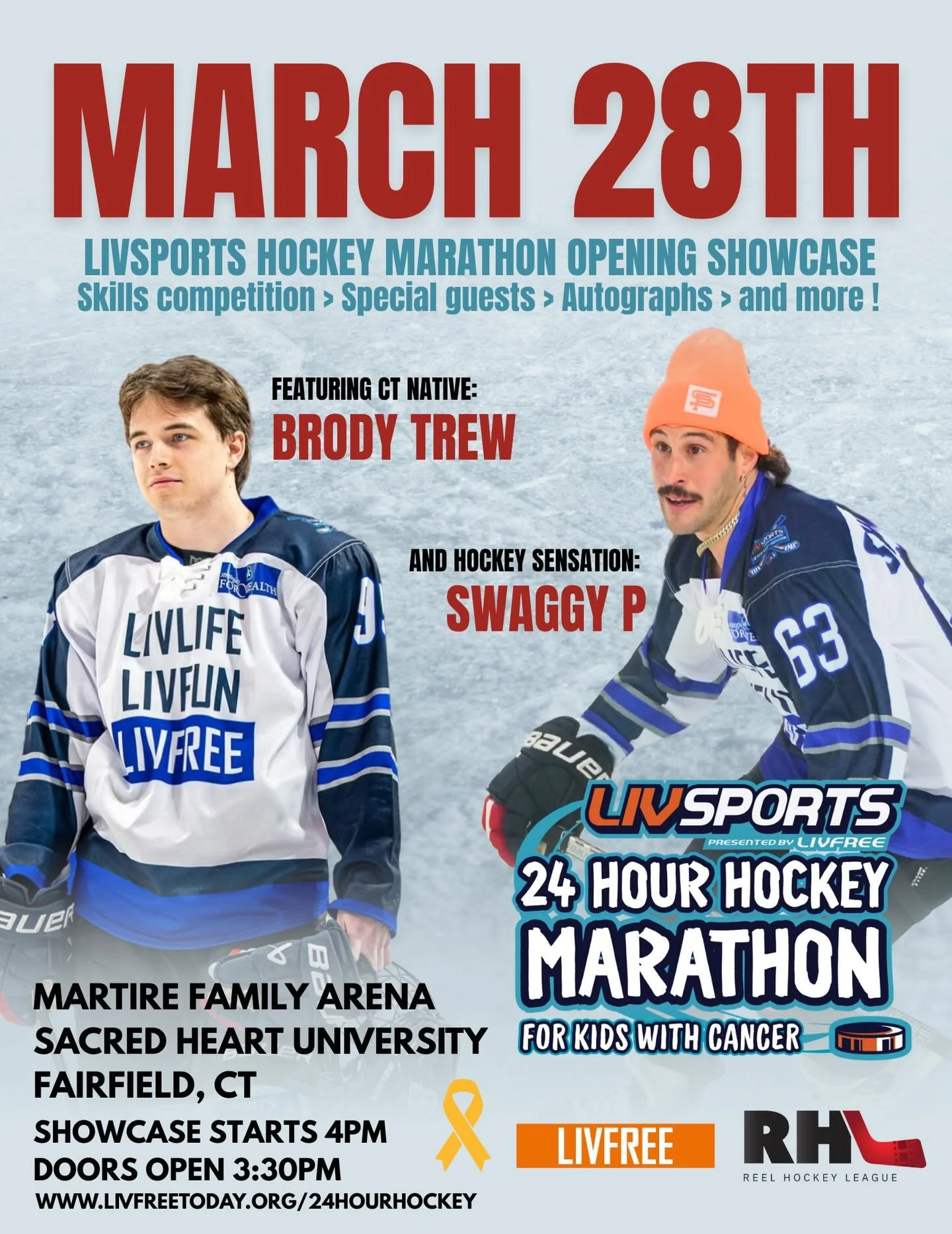 We can&rsquo;t wait to kick off the 2026 Hockey Marathon Series on Saturday! Come out to Sacred Heart for a night of family fun and incredible hockey&hellip;all for a special cause. https://www.livfreetoday.org/24hourhockey-connecticut-shu