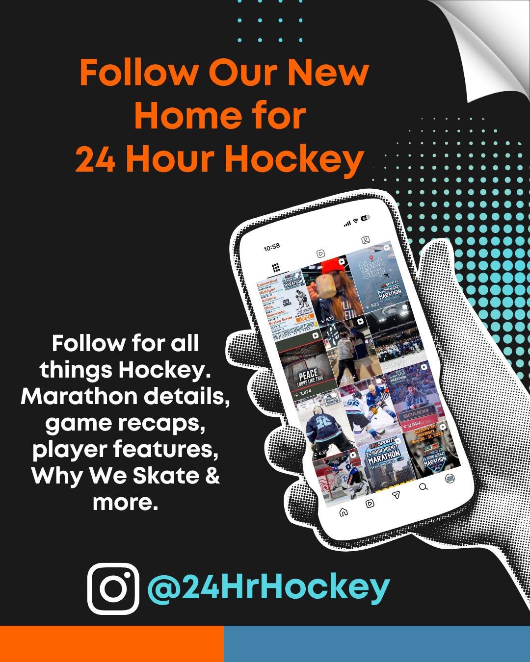 24 Hour Hockey has a new home! @24hrhockey Follow LivFree's newest account for all things Hockey: ⏰Marathon registration &amp; 🎟ticket details, 🚨game highlights,🏒player features, Why We Skate🎗 and much more. #HockeyWithPurpose #24HourHockey #NewA