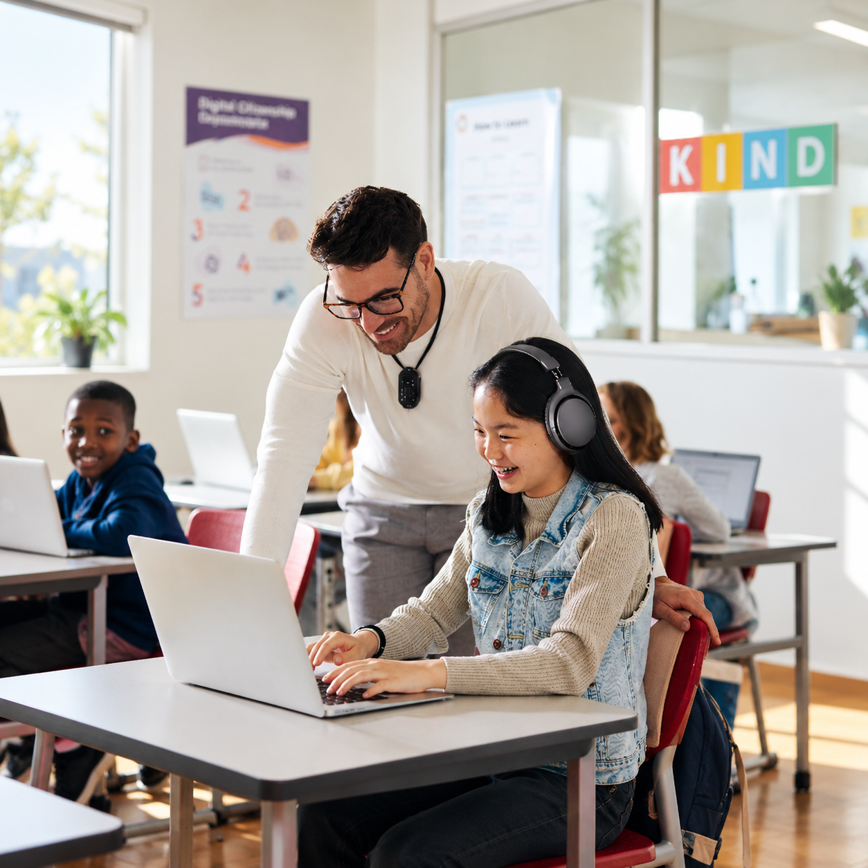 Teacher Guiding Student at Laptop.png