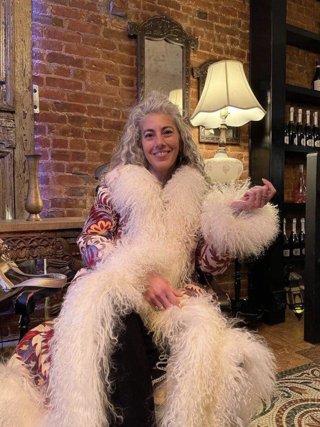 Handmade Afghan Suzani Shearling coat
