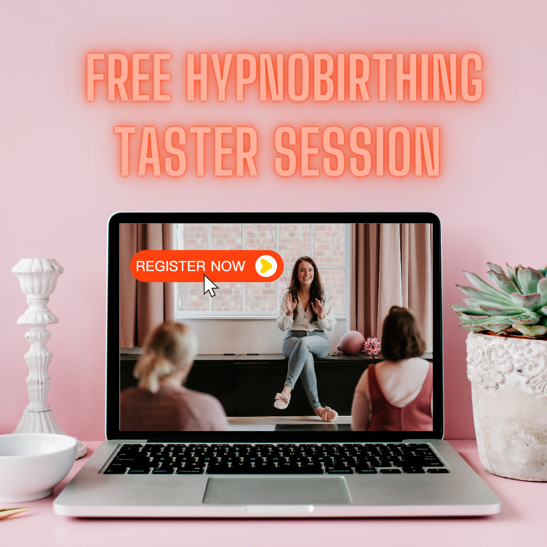 Image of teaching Hypnobirthing on a laptop.