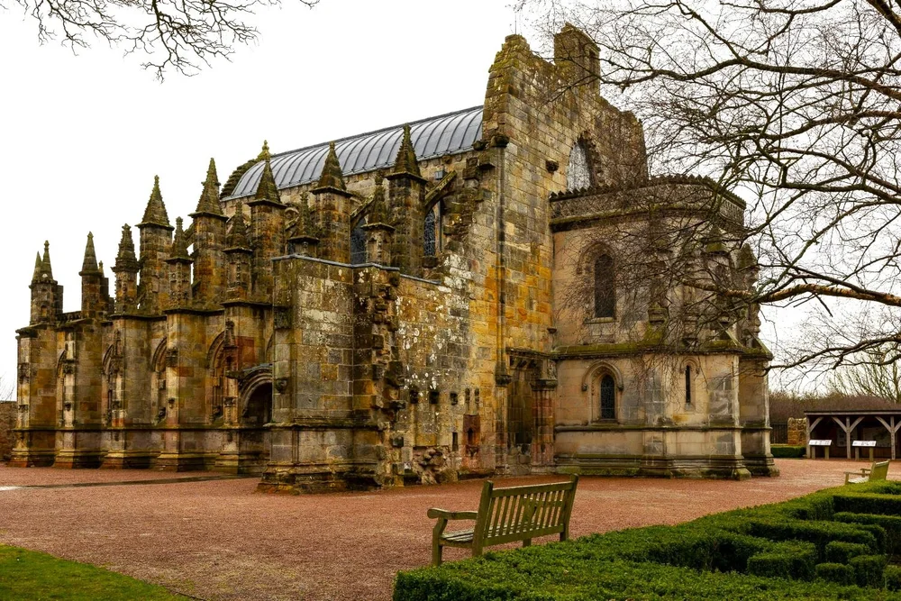 Rosslyn Chapel in golden light