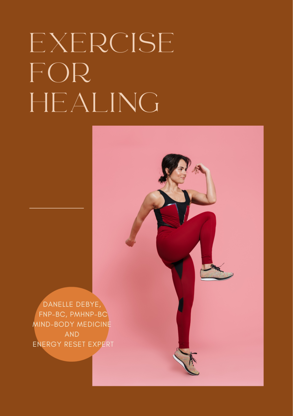 Book cover titled "Exercise for Healing" featuring a woman exercising against a pink background.