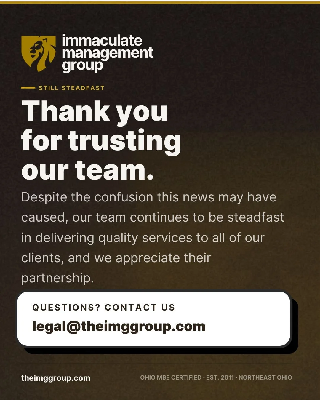 Immaculate Management Group Inc. Issues Public Clarification on Recent News Coverage