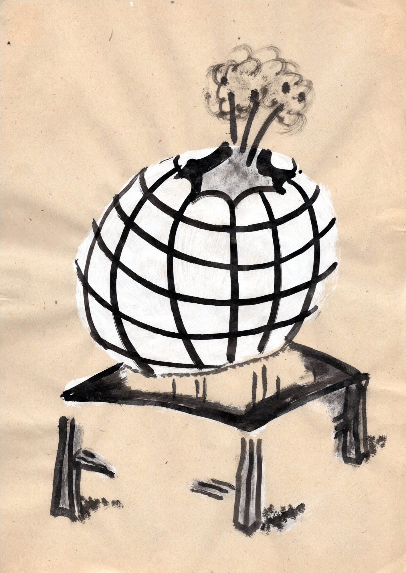 Globus, 2021 ink on paper, 29,7 x 21 cm