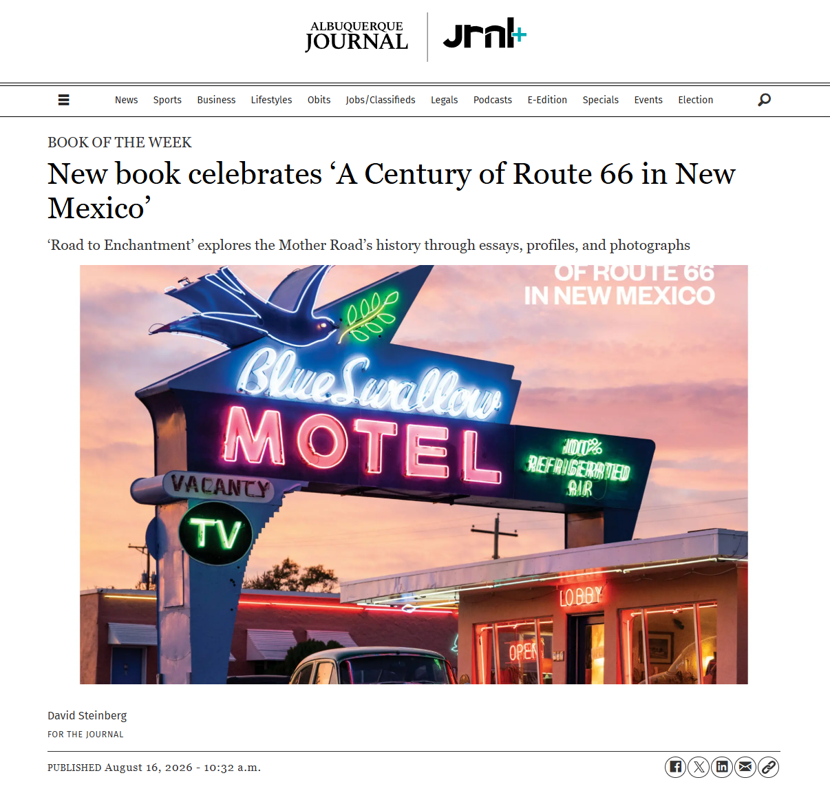 Albuquerque Journal's 'Road to Enchantment' featuring James Emory Art.