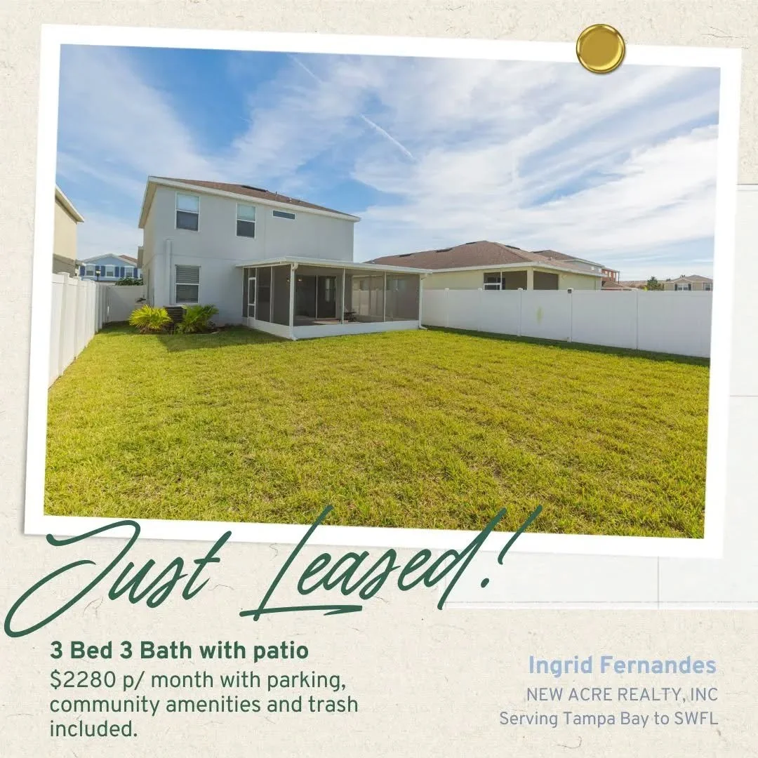 This 3 bed 3 bath home that I helped an investor purchase in March was leased in just 13 days. In case you didn't know - I help my clients find renters as well! 

Simplify the process of building your investment by choosing me to be your agent. Know 
