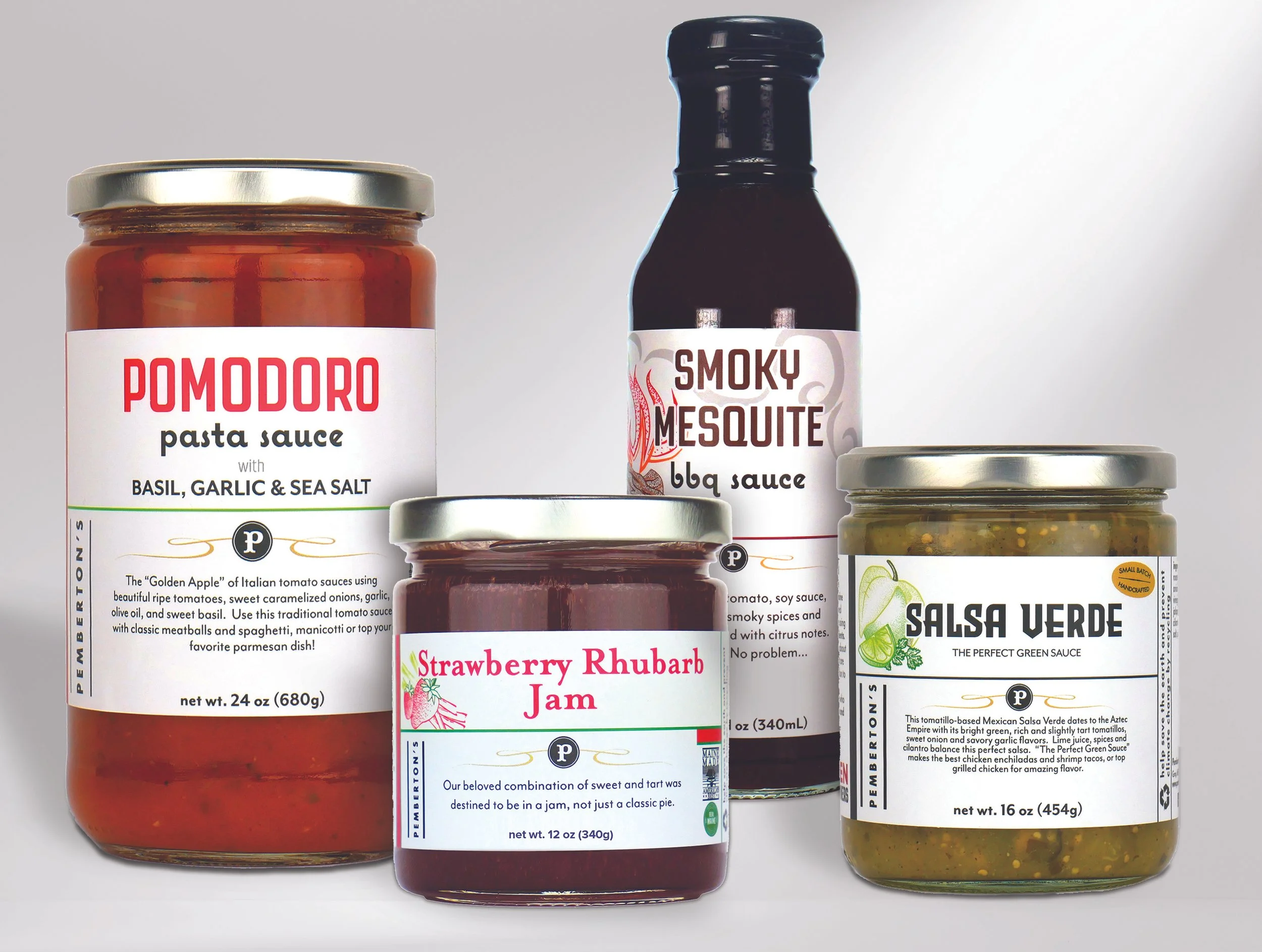 Group of sauces, jams and salsas