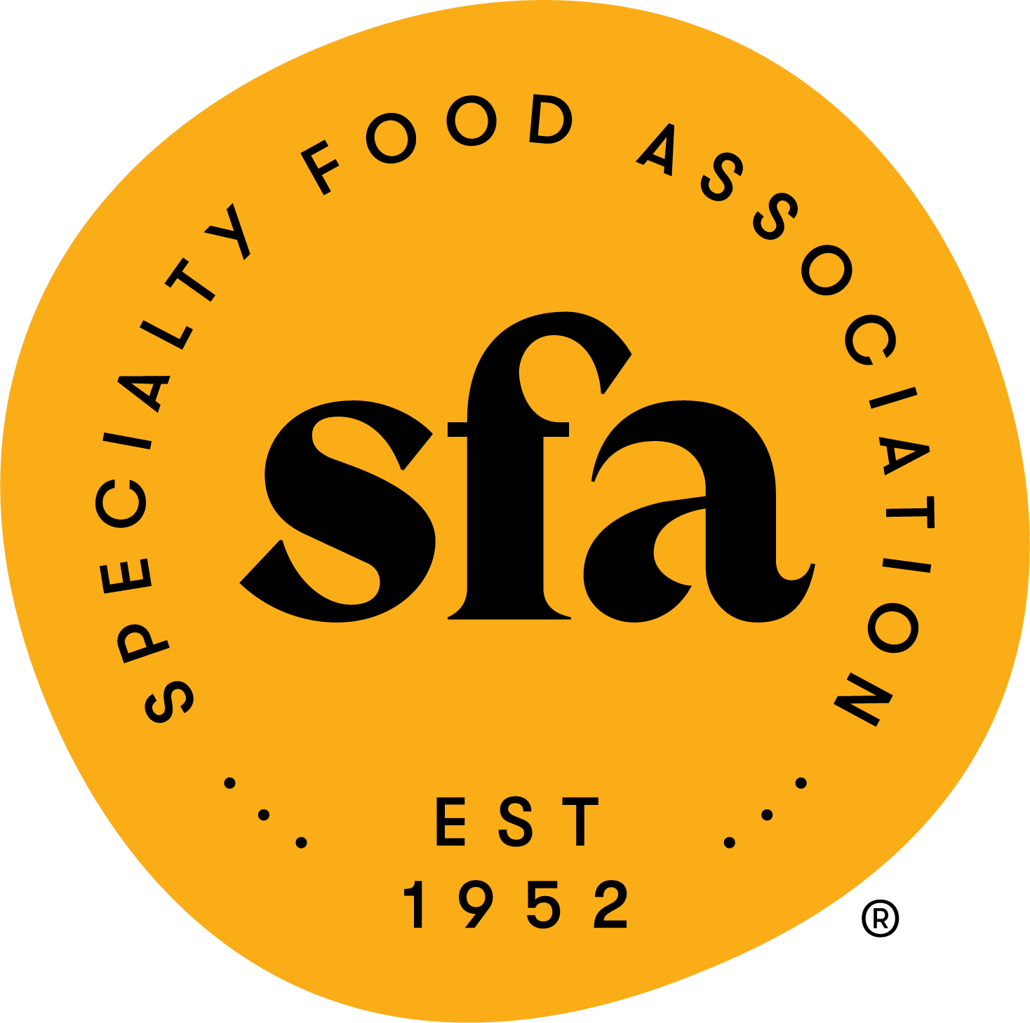 Specialty Food Association logo with orange background and 'sfa' in black text.