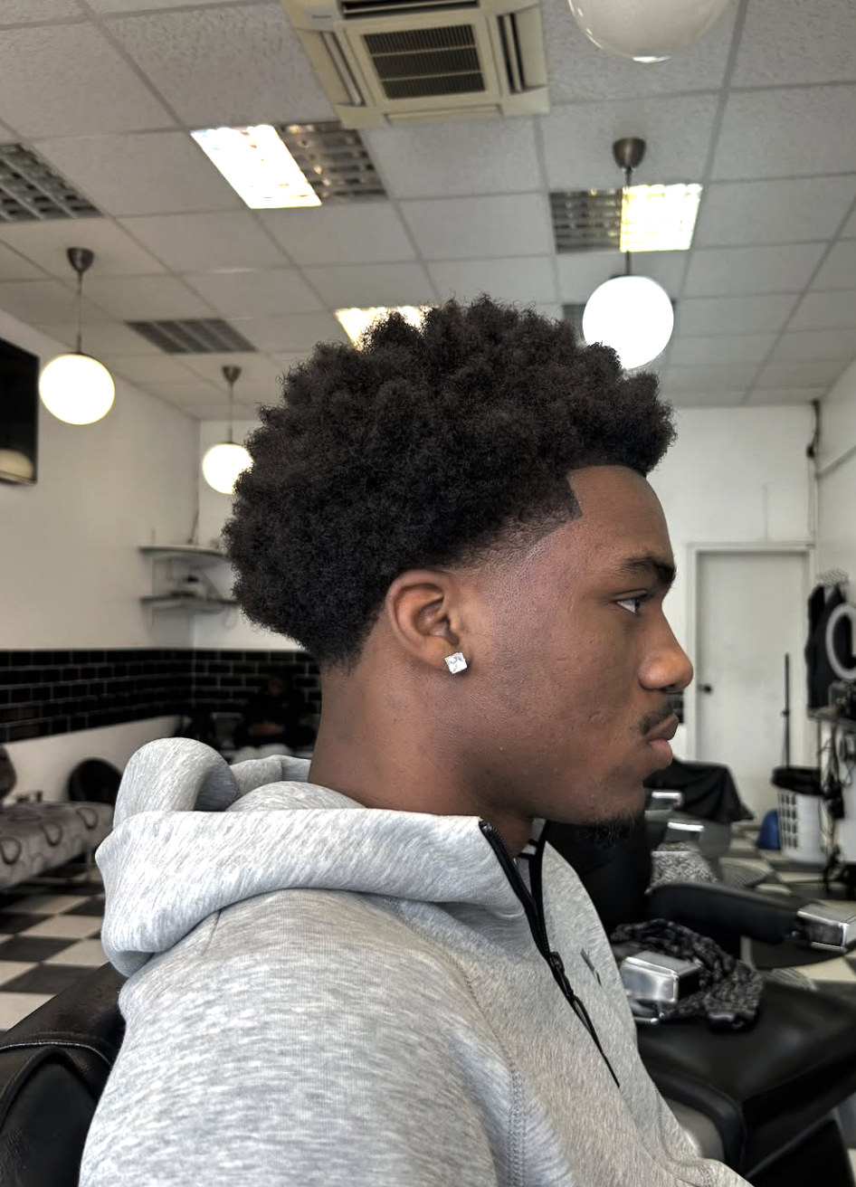 Short Afro With Taper