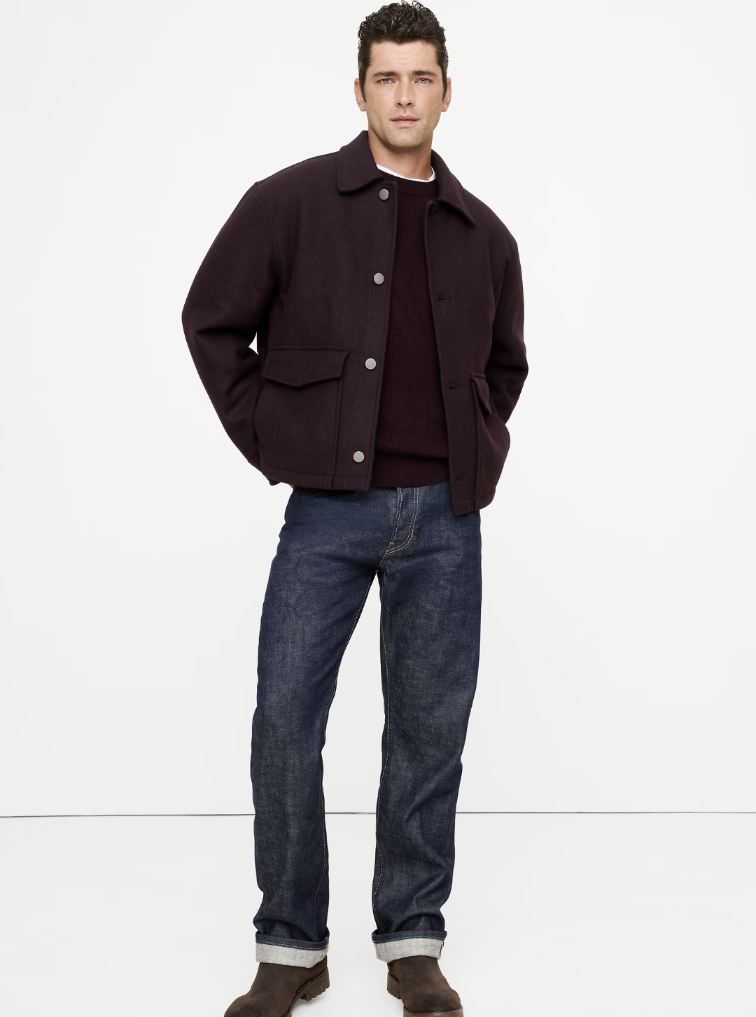 Double-Faced Wool-Blend Utility Jacket