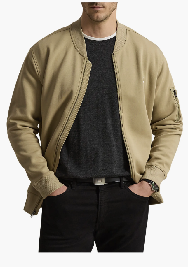 Polo Ralph Lauren big and tall double-knit bomber jacket for men, fall 2026