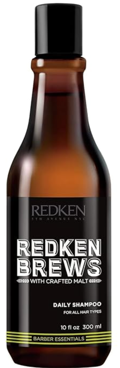 Redken Brews Daily Shampoo for men, positioned as the best overall choice for daily hair care in 2026.