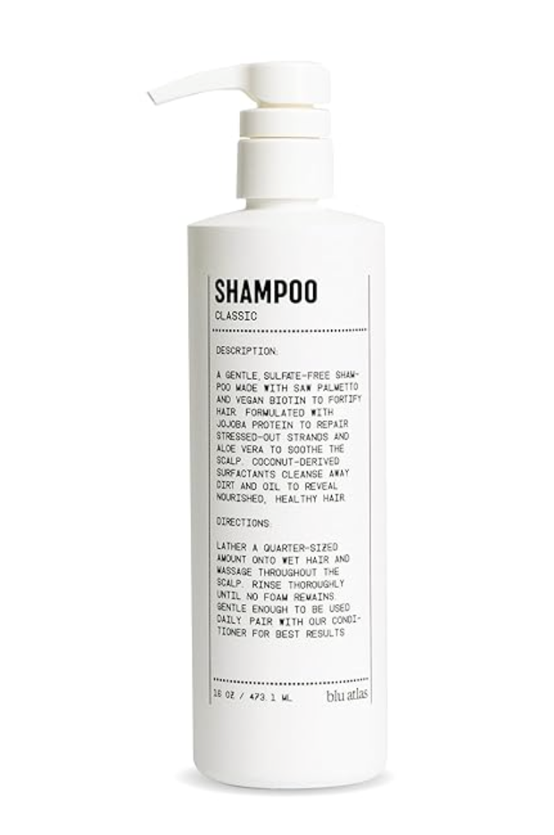 Blu Atlas Men's Natural Shampoo, recognized as the best clean-formula shampoo for men with sensitive scalps in 2026.