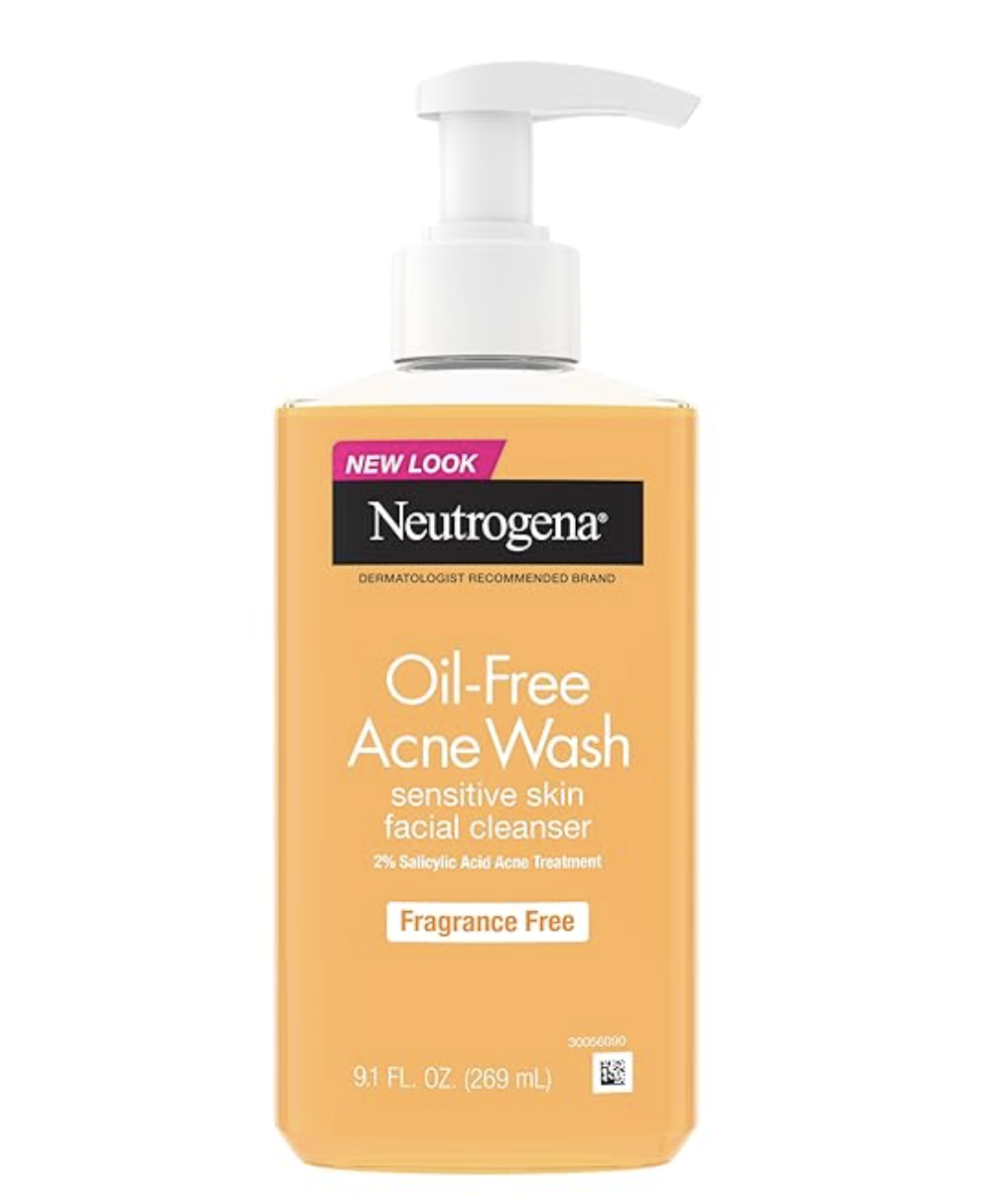 Neutrogena Oil-Free Acne Wash for men, a dermatologist-recommended facial cleanser with salicylic acid to treat and prevent breakouts.