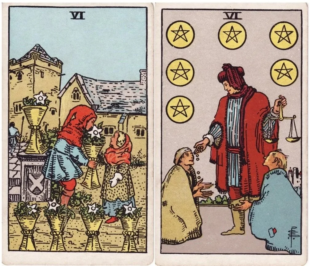Full Moon Scorpio: 6 of Cups &amp; 6 of Pentacles