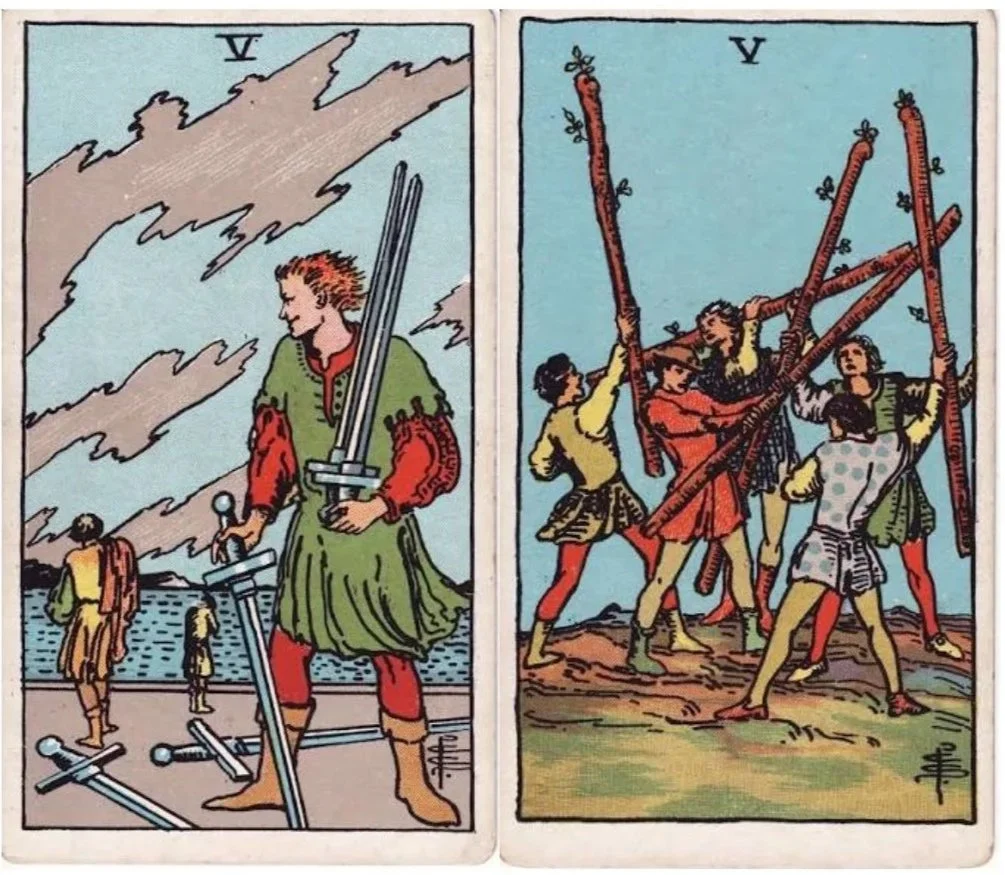 Full Moon Aquarius: 5 of Swords &amp; 5 of Wands