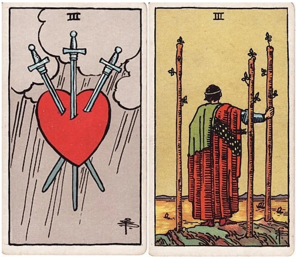 Full Moon Libra: Three of Swords &amp; Three of Wands 