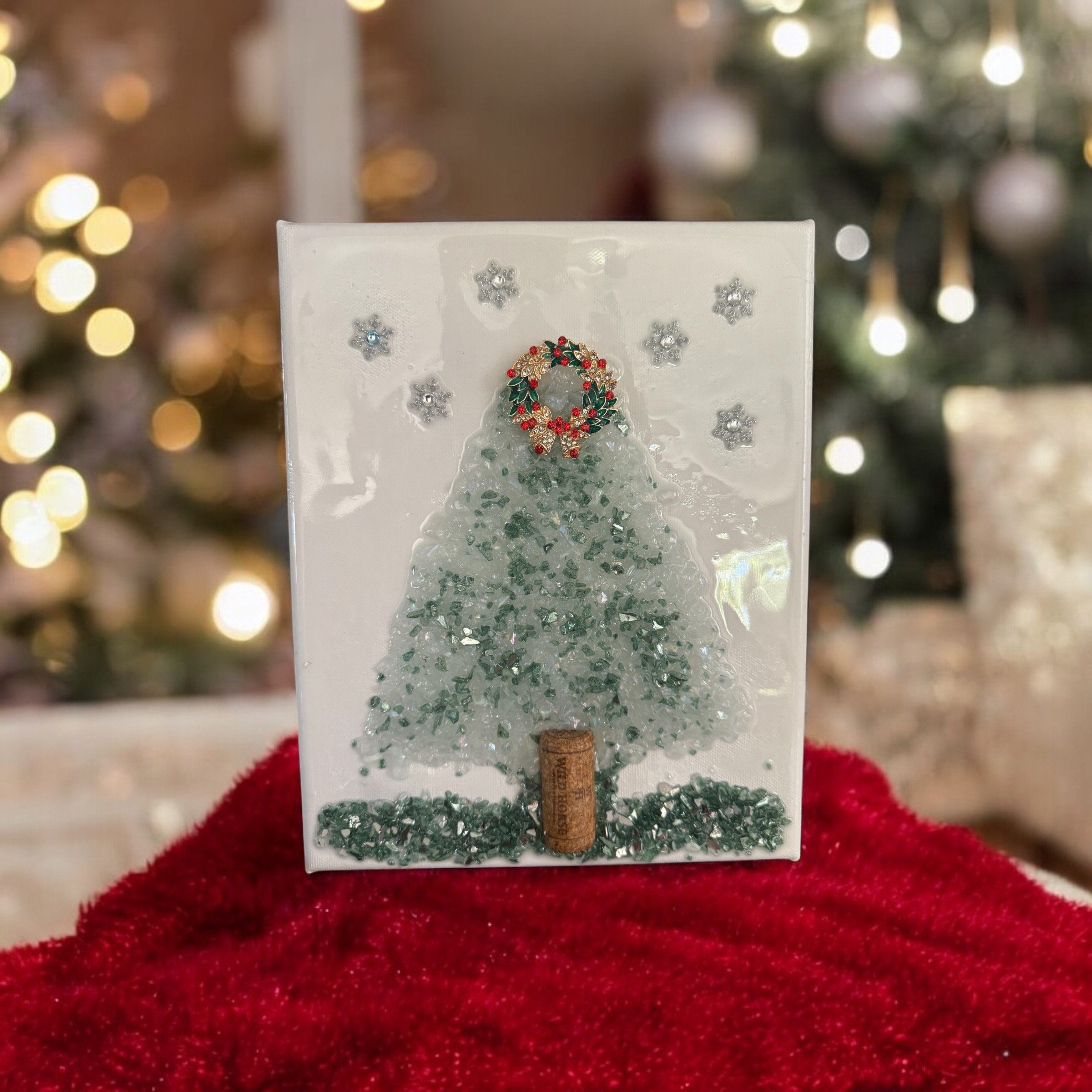 Tree with lights and wreath