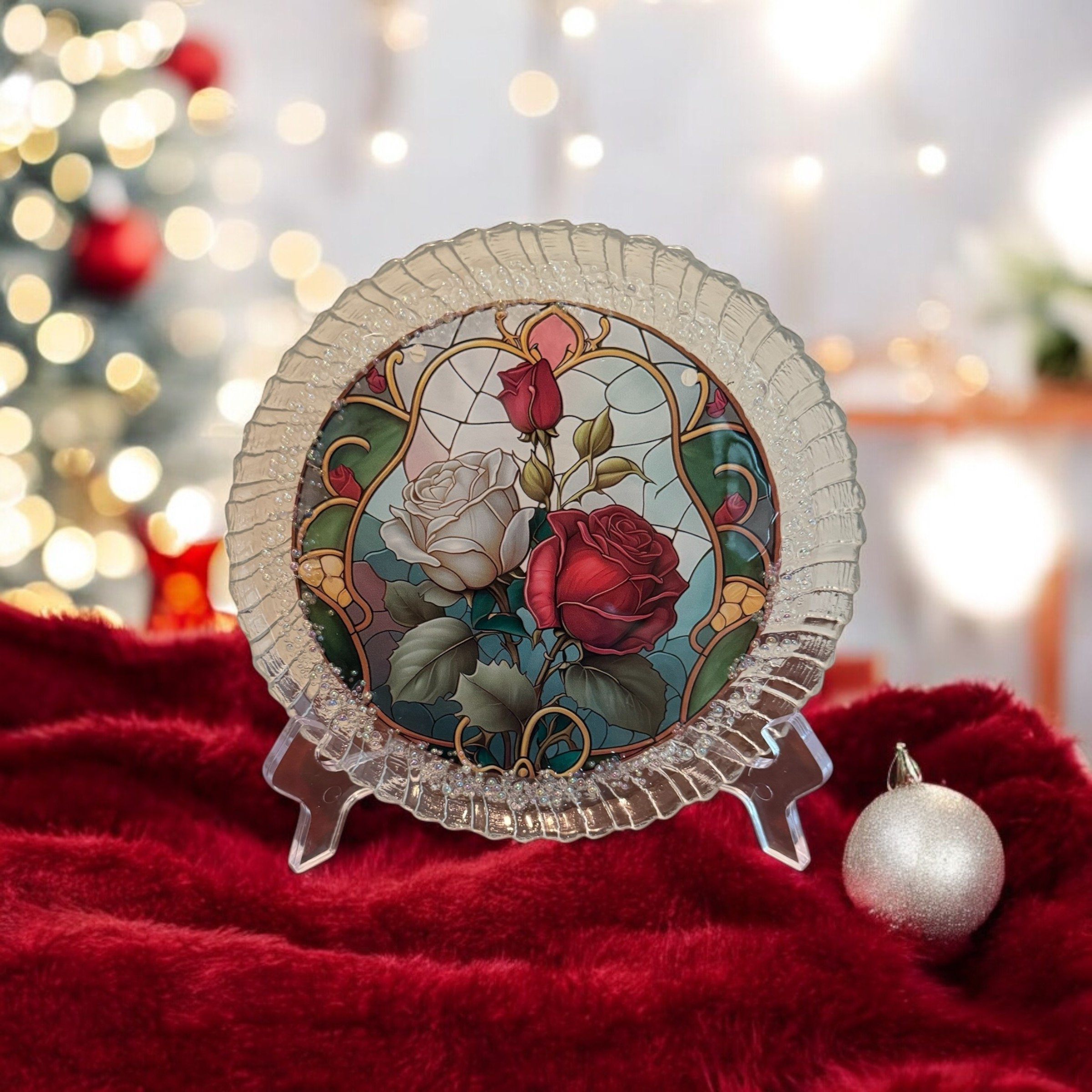 Roses for Christmas Plate