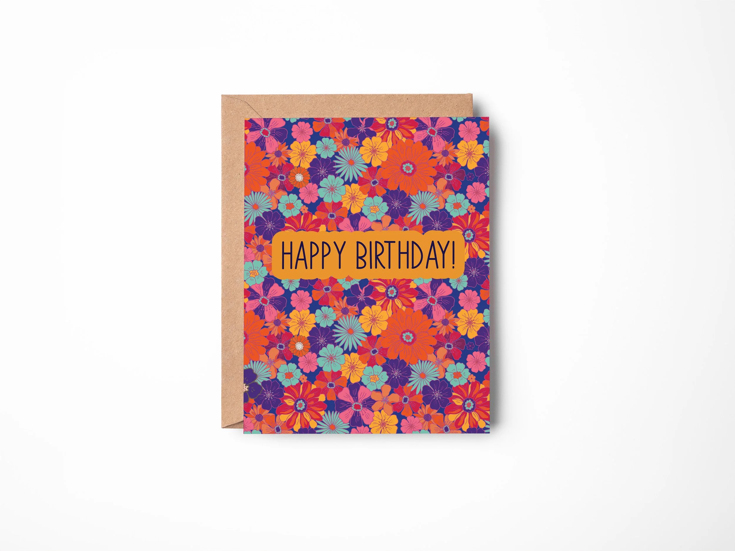 Floral Happy Birthday Card