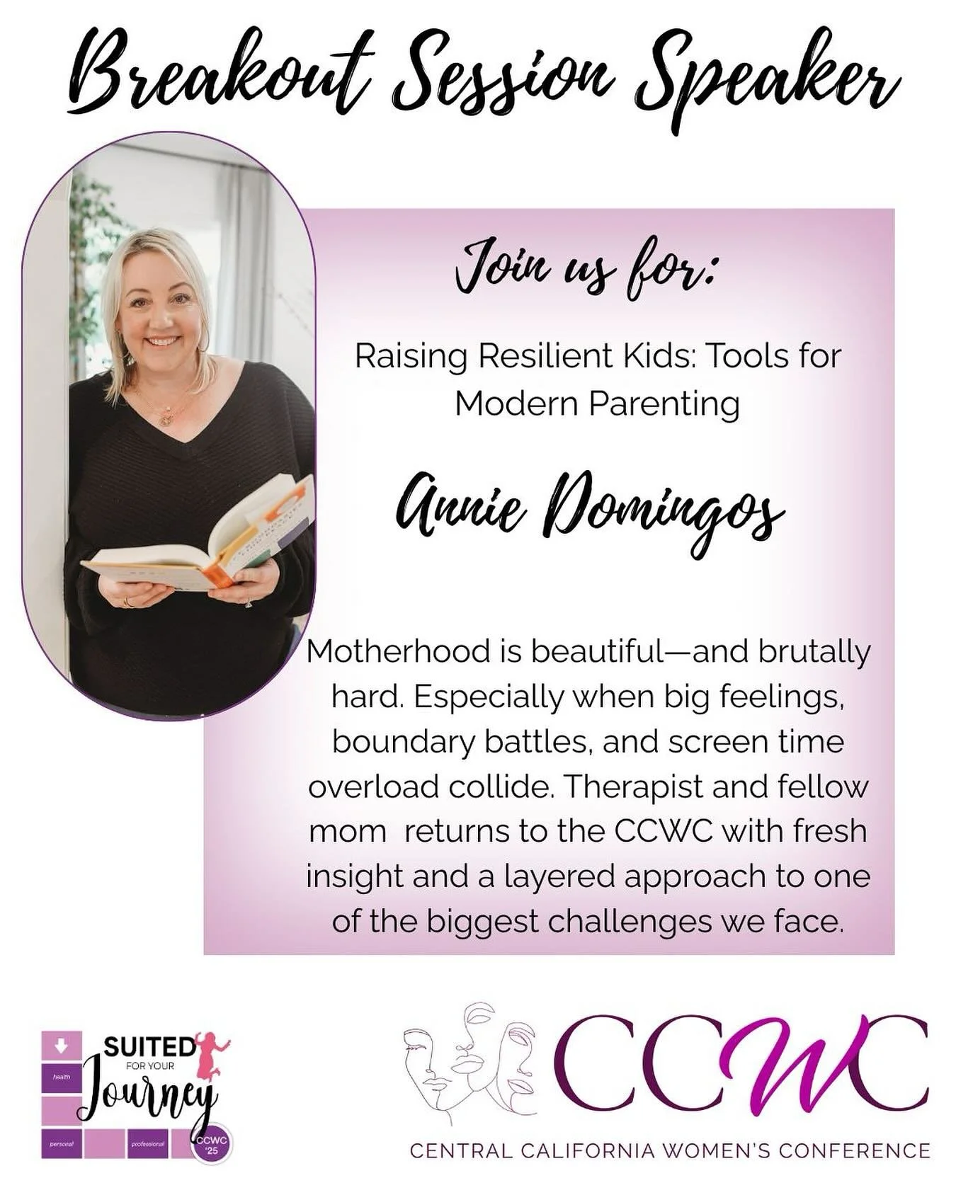 Next Tuesday, I&rsquo;ll be speaking at the Central California Women&rsquo;s Conference as a breakout session speaker, and I could not be more excited! 💜

This session is for every parent&mdash;whether you&rsquo;re navigating the toddler tantrum sta