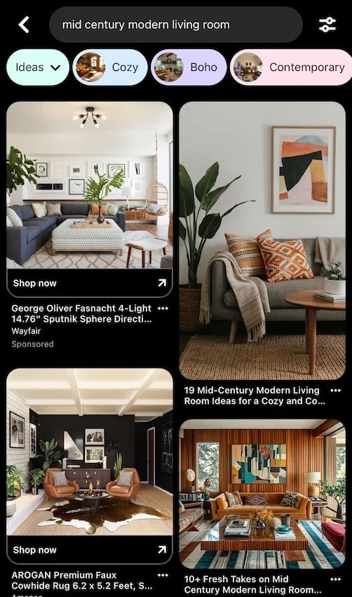 Pinterest: Mid-Century Modern Living Room