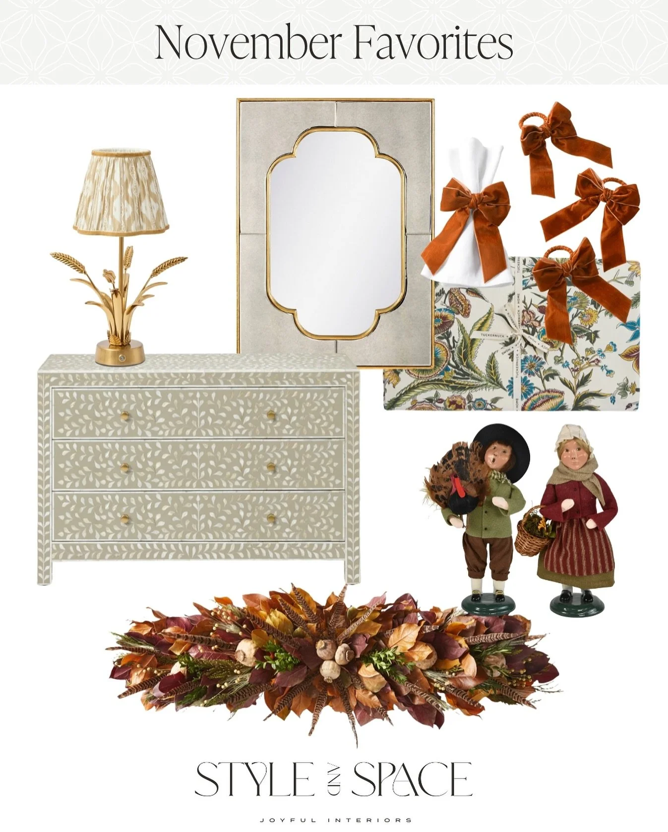 Short days, long dinners, and a table that begs for one more story - November is my permission slip to lean into texture, glow, and a touch of tradition. This month&rsquo;s edit is all about cozy layers and quiet glamour.

Here&rsquo;s what I&rsquo;m