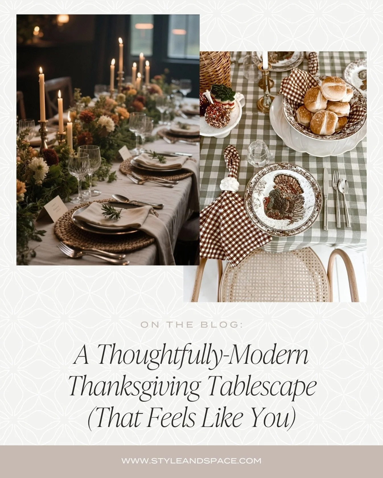 On the Style and Space blog: A thoughtfully-modern Thanksgiving tablescape (that feels like you!)

Thanksgiving is as much a mood as it is a meal, and this week on the blog I&rsquo;m breaking down how to set a table that feels beautiful, unfussy, and