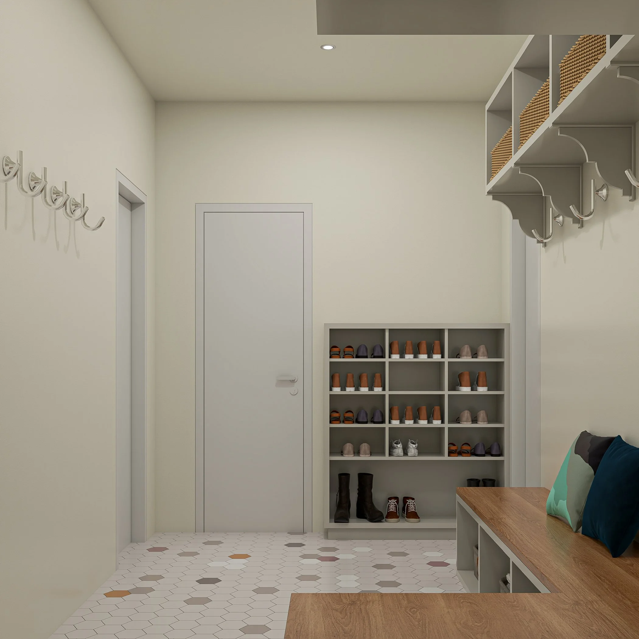 Rendering of a mudroom | Style and Space Interiors | Westchester Interior Design