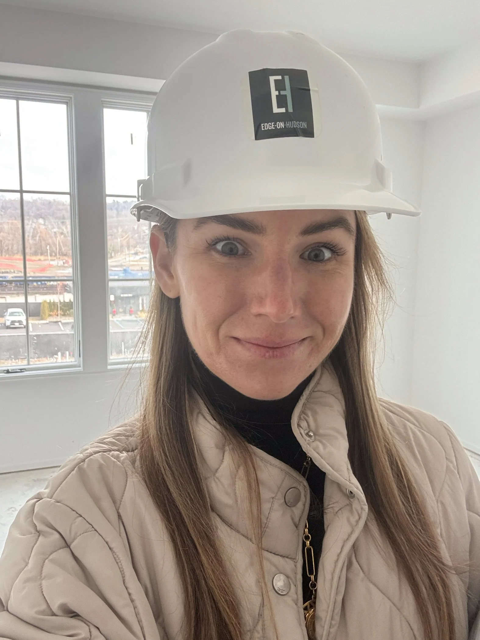 On site at an interior design project to coordinate with builders and architects | Kelsey Peterson, Style and Space Interiors | New York Interior Design