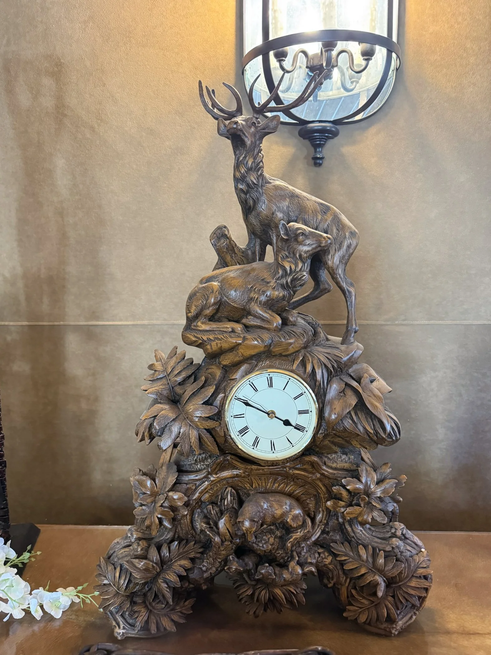 Unique details - elk clock in a Colorado home