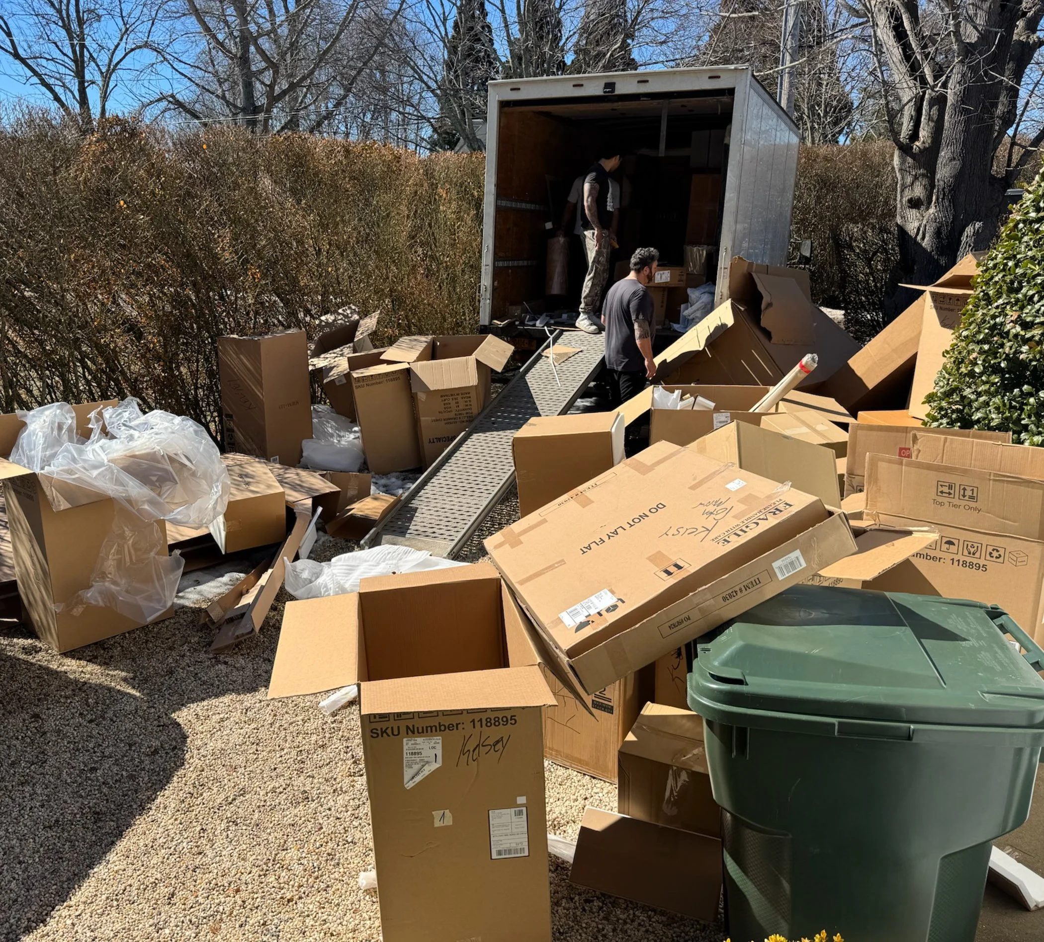 Coordinating with vendors during delivery day at an interior design project in Southampton, NY | Style and Space Interiors, New York Interior Designer