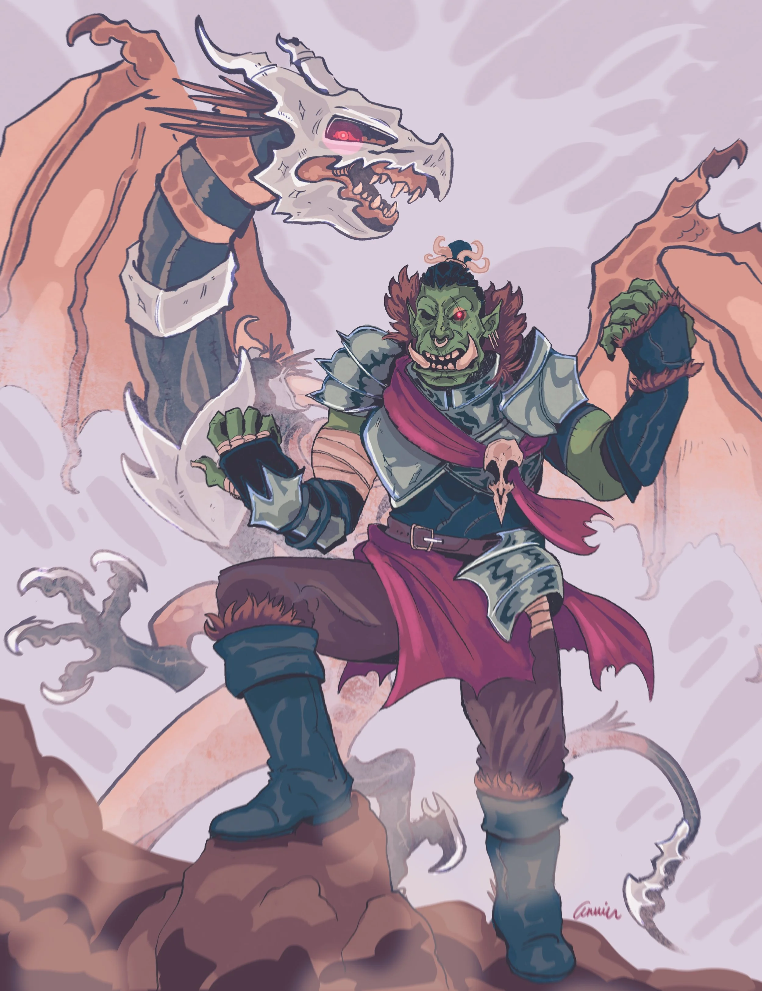 Orc General and Wyvern