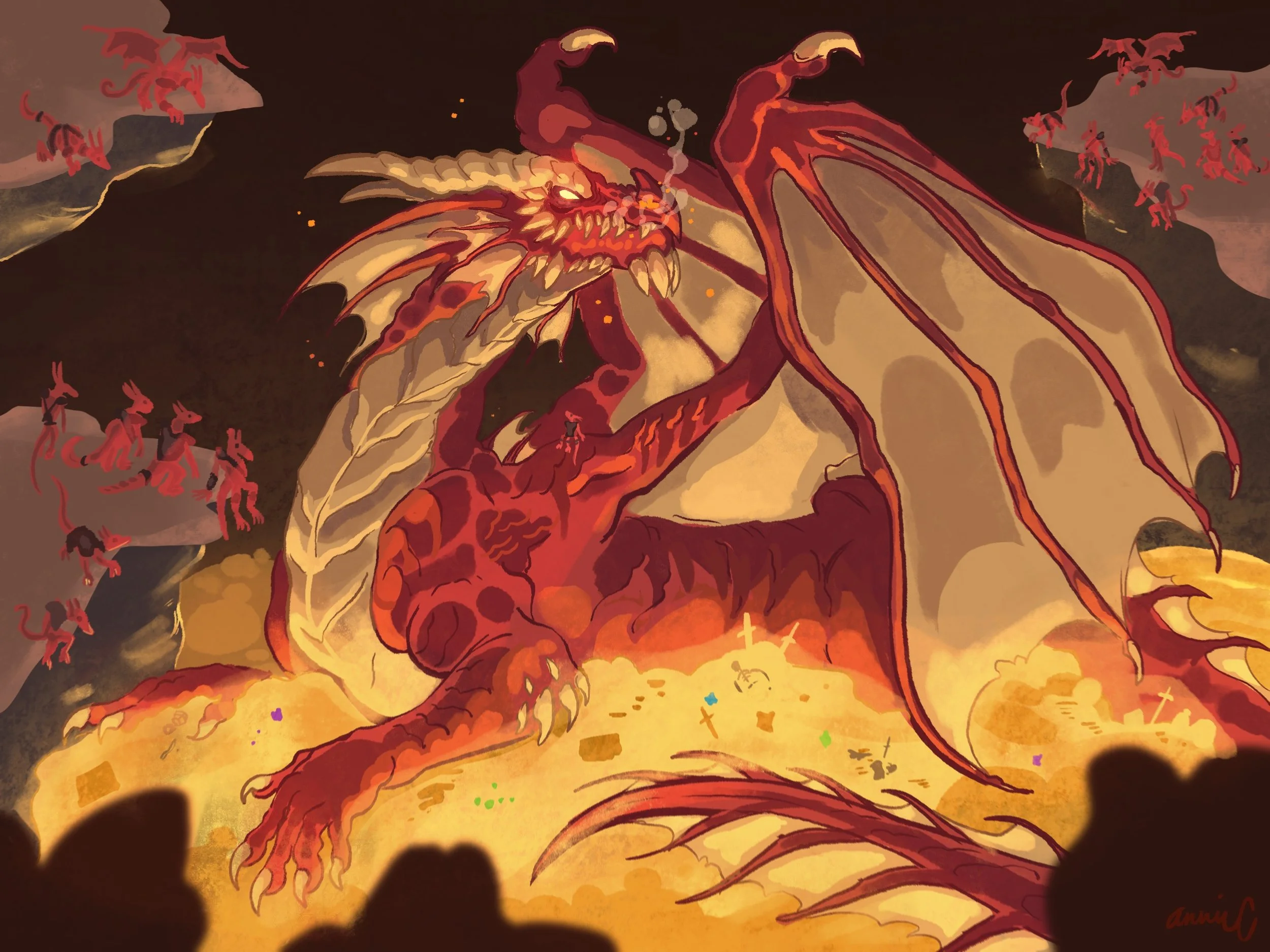 Red Dragon with Kobolds