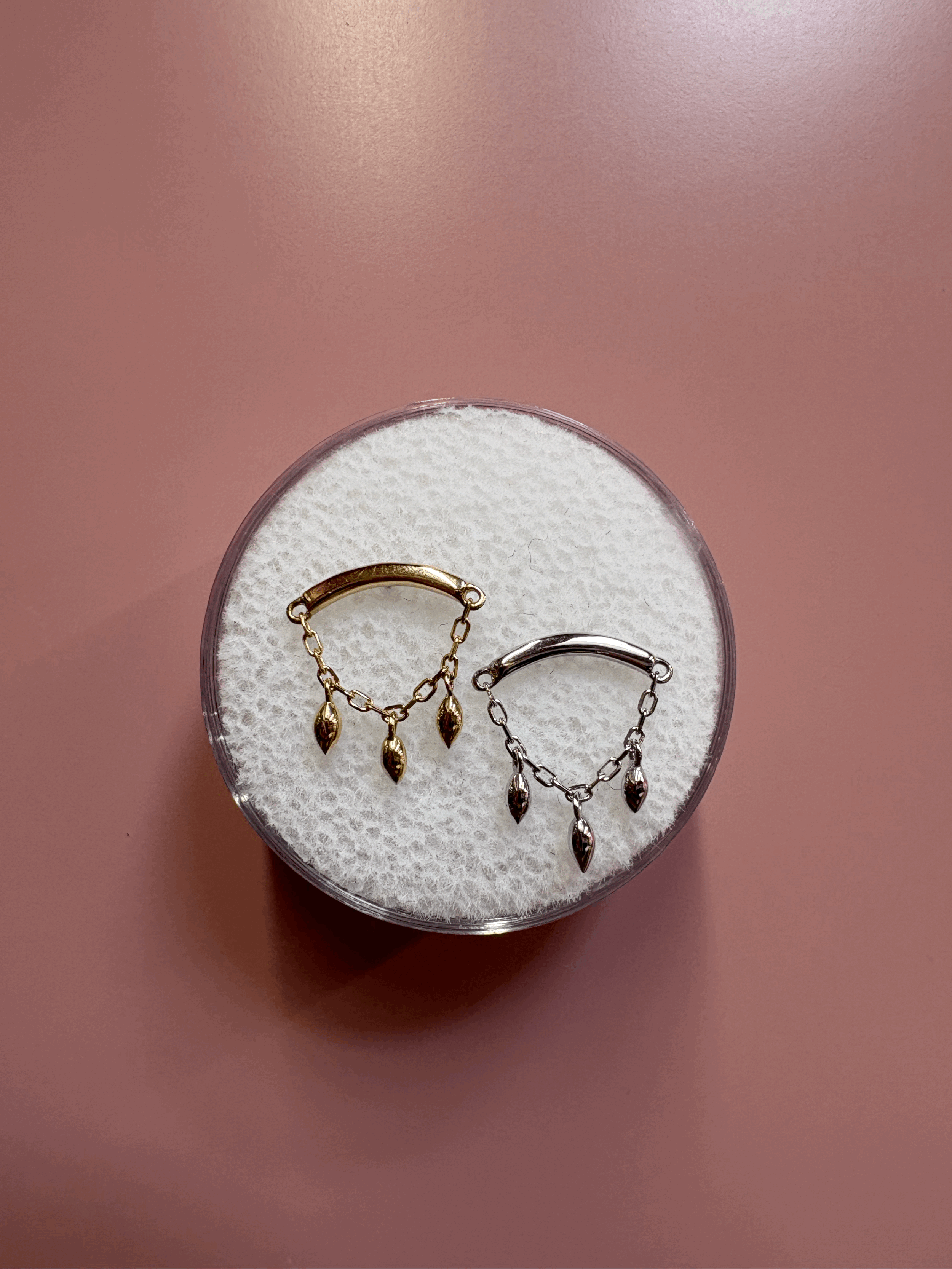 DRIPPING MARQUISE BEAD WHITE GOLD