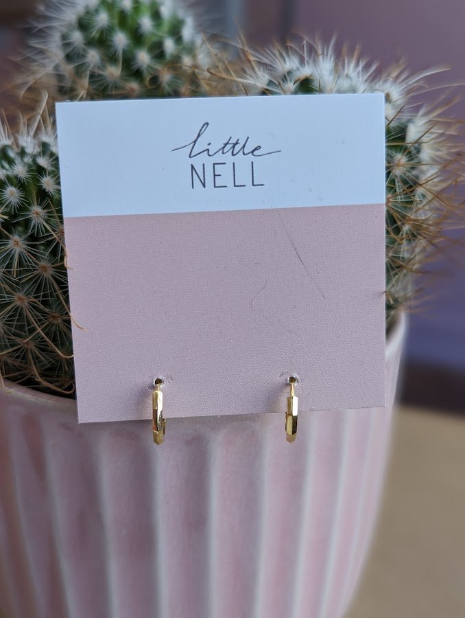Little Nell - Bevelled Huggie Hoops