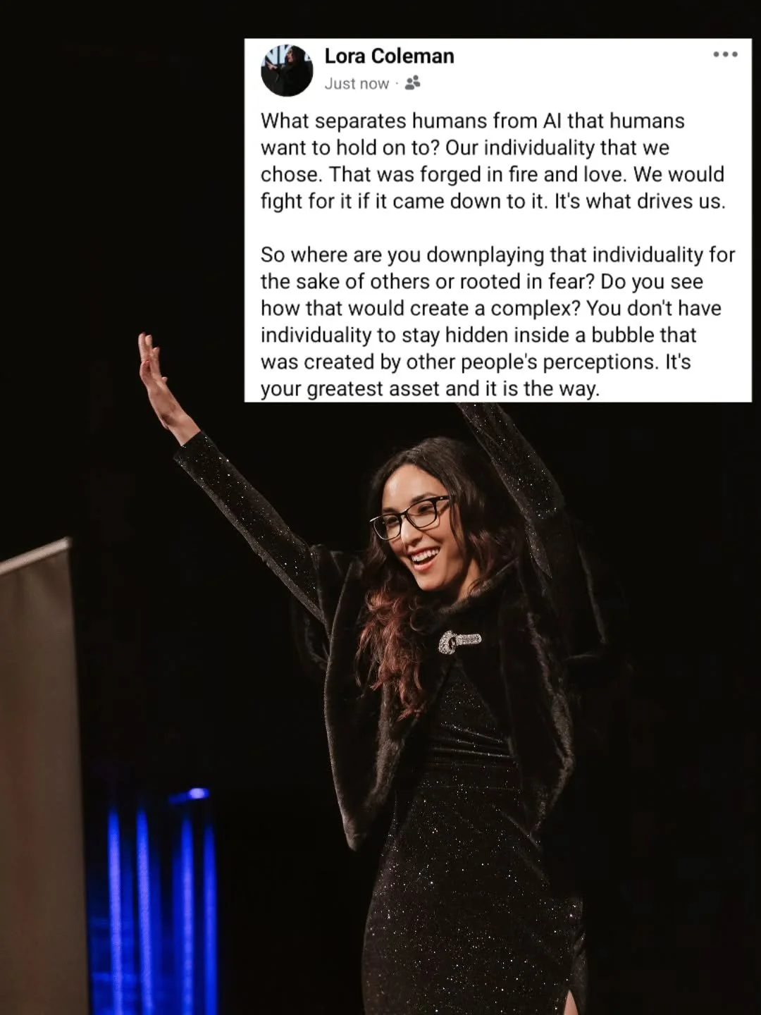 What separates humans from AI that humans want to hold on to? Our individuality that we chose. That was forged in fire and love. We would fight for it if it came down to it. It's what drives us. 

So where are you downplaying that individuality for t